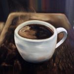 Чашка кофе, 80х60 см, холст, масло -Валентина Пилипенко