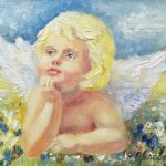 Ангел на лугу, 24х18, 2019, -Юлия Орлова