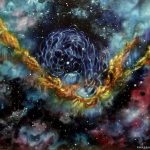 Вселенная. Цикл - Туманность Шлем Тора, холст, масло, 60х70 - Олег М. Караваев