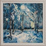 Зима-Winter charm. Oil on Canvas. 40х40-Елена Жигилевич