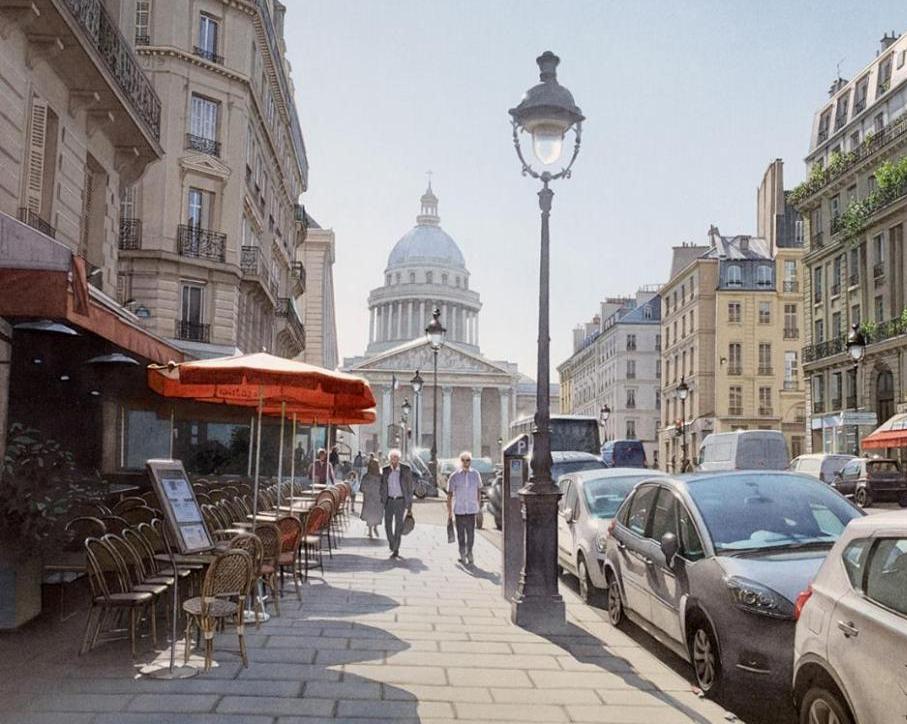 �������-Lumière vive sur le Panthéon et la rue Soufflot
