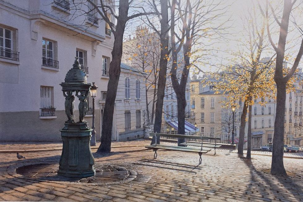 Twilight on Place Emile Goudeau in Montmartre, 35�55-�������� �������
