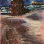 Зимовий пляж в Ашдоді, папір, суха пастель, 20х35, Фріда Шутман