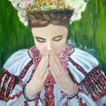 Молюсь за тебе Україно, полотно, олія, 75×52, Людмила Проданчук