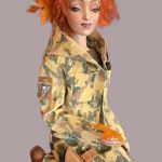 Лялька «Позивний «Зірка», або осінь 2022», висота 32 см, матеріал La doll, натур.шкіра, вовна кози, каркасна основа, Метлікіна Лариса