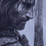 Арагорн, ватман, олівець, 30х42, Петелько Олександра