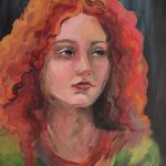Етюд дівчини за класичними мотивами, гуаш, папер, 30х40, Давидко Ангеліна