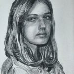 Погляд, графіка. вугілля , папір, 30х21.Садовська Анастасія